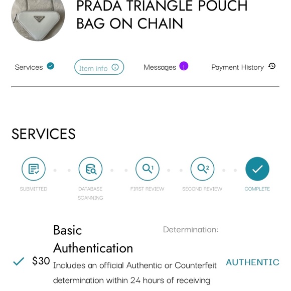 Prada Triangle Pouch Bag with Chain - Picture 10 of 10